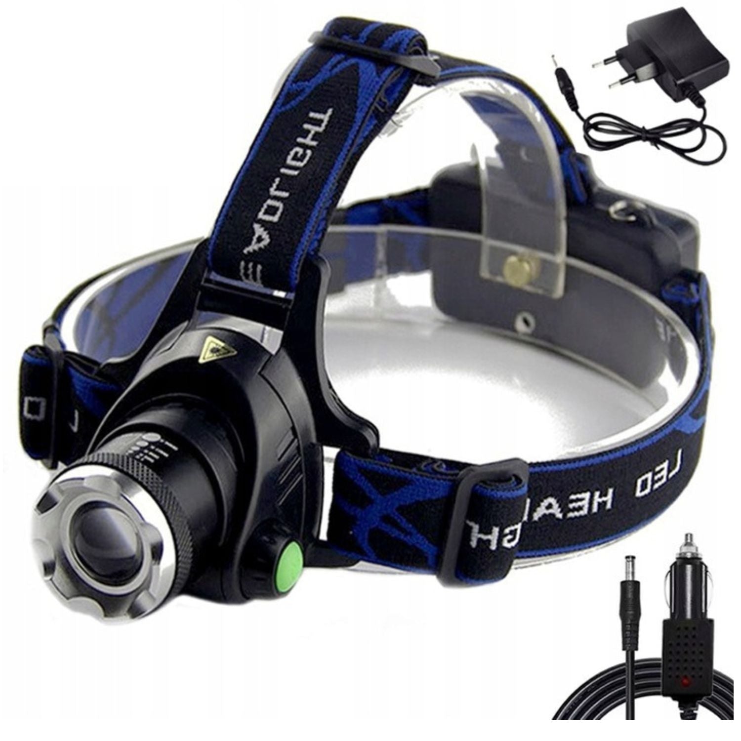 Czołówka MOCNA Latarka Czołowa LED Q5 ZOOM na Głowę Regulowana zestaw Lekka - LAITICA