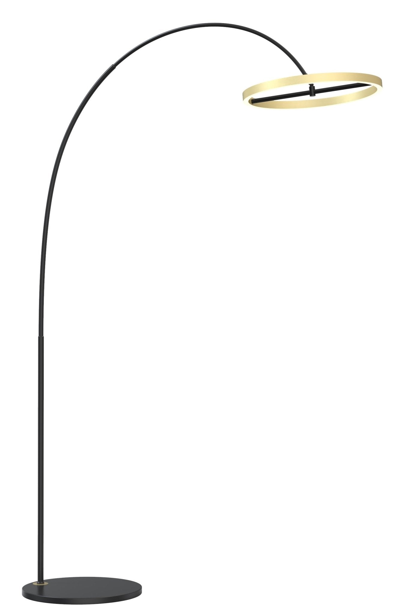 Duża lampa stojaca LED MALTA złoty okrągły klosz barwa CIEPŁA 180cm - LAITICA