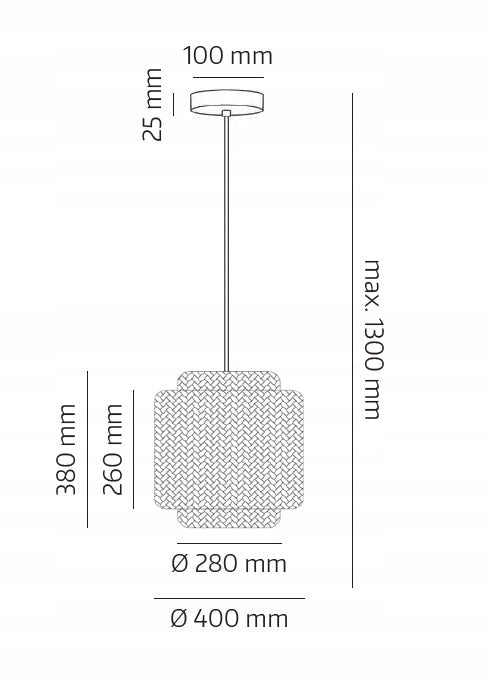 Duża Lampa Wisząca BOHO Sufitowa 40cm Bambusowa E27 Pleciona Naturalna - LAITICA