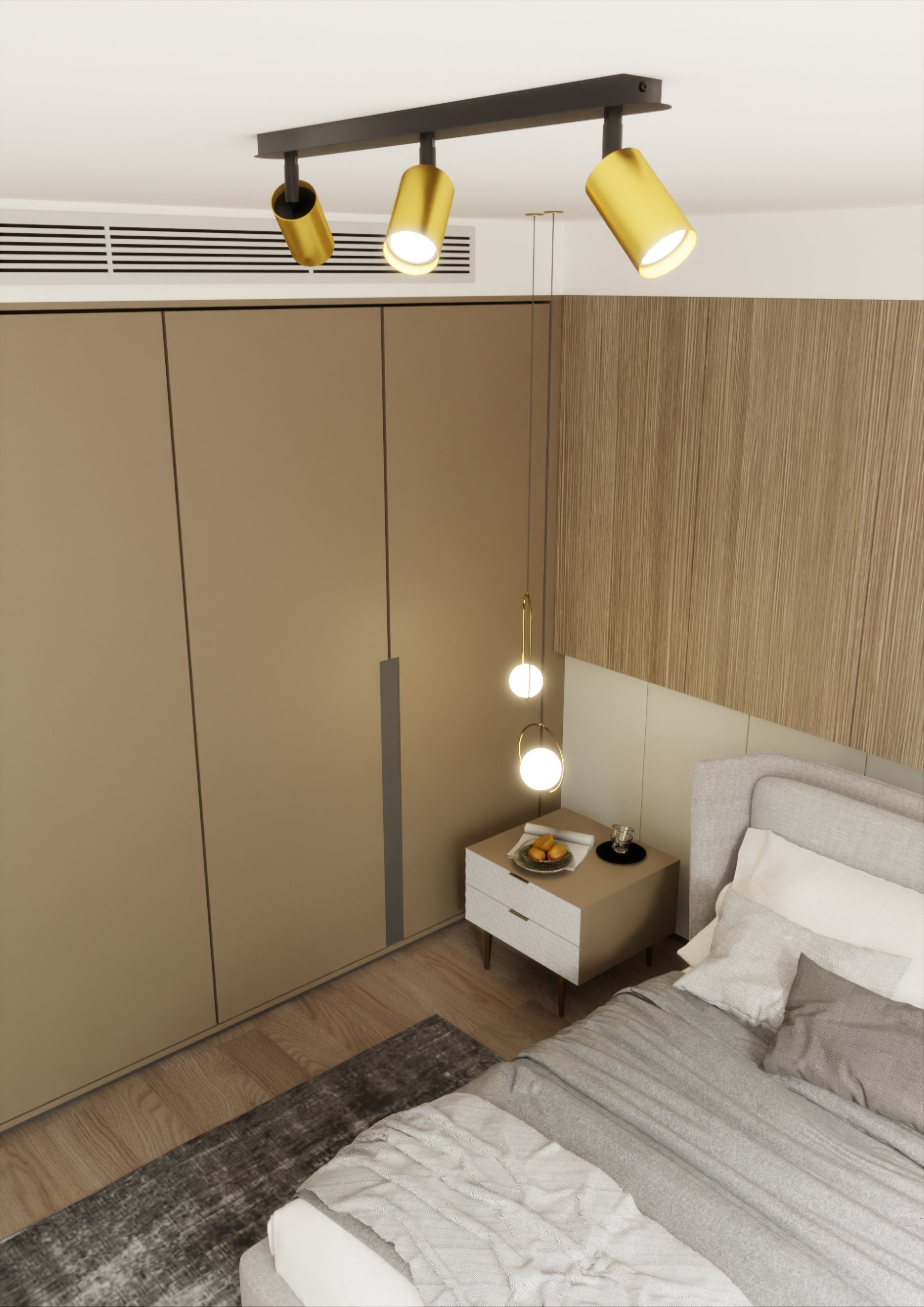 Lampa sufitowa NELI czarno złota listwa oświetleniowa 3x SPOTY GU10