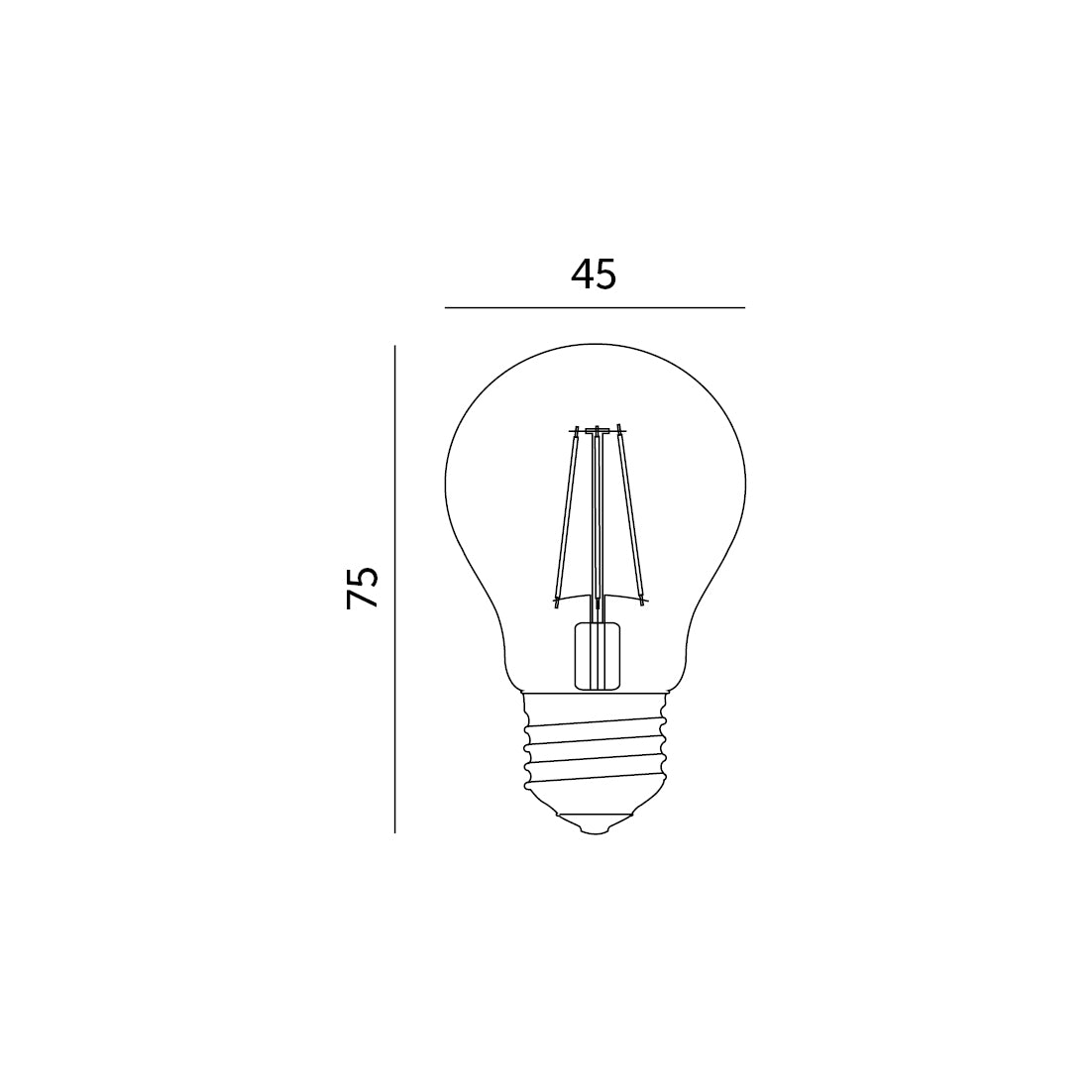 Żarówka LED 4W E27 barwa CIEPŁOBIAŁA 360 stopni 470lm wymiary