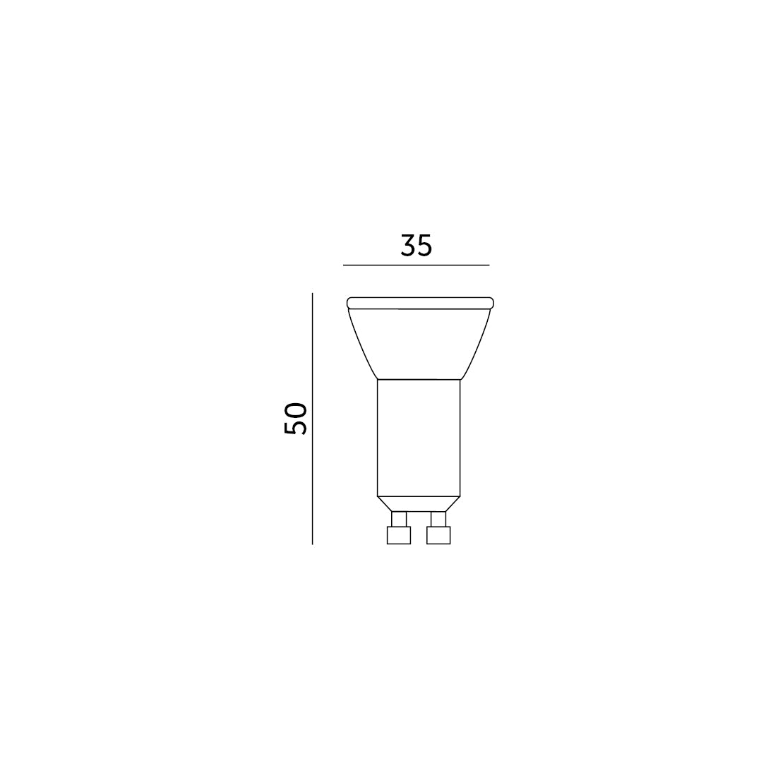 Żarówka LED MR11 4W GU10 barwa ZIMNOBIAŁA 6000K wymiary
