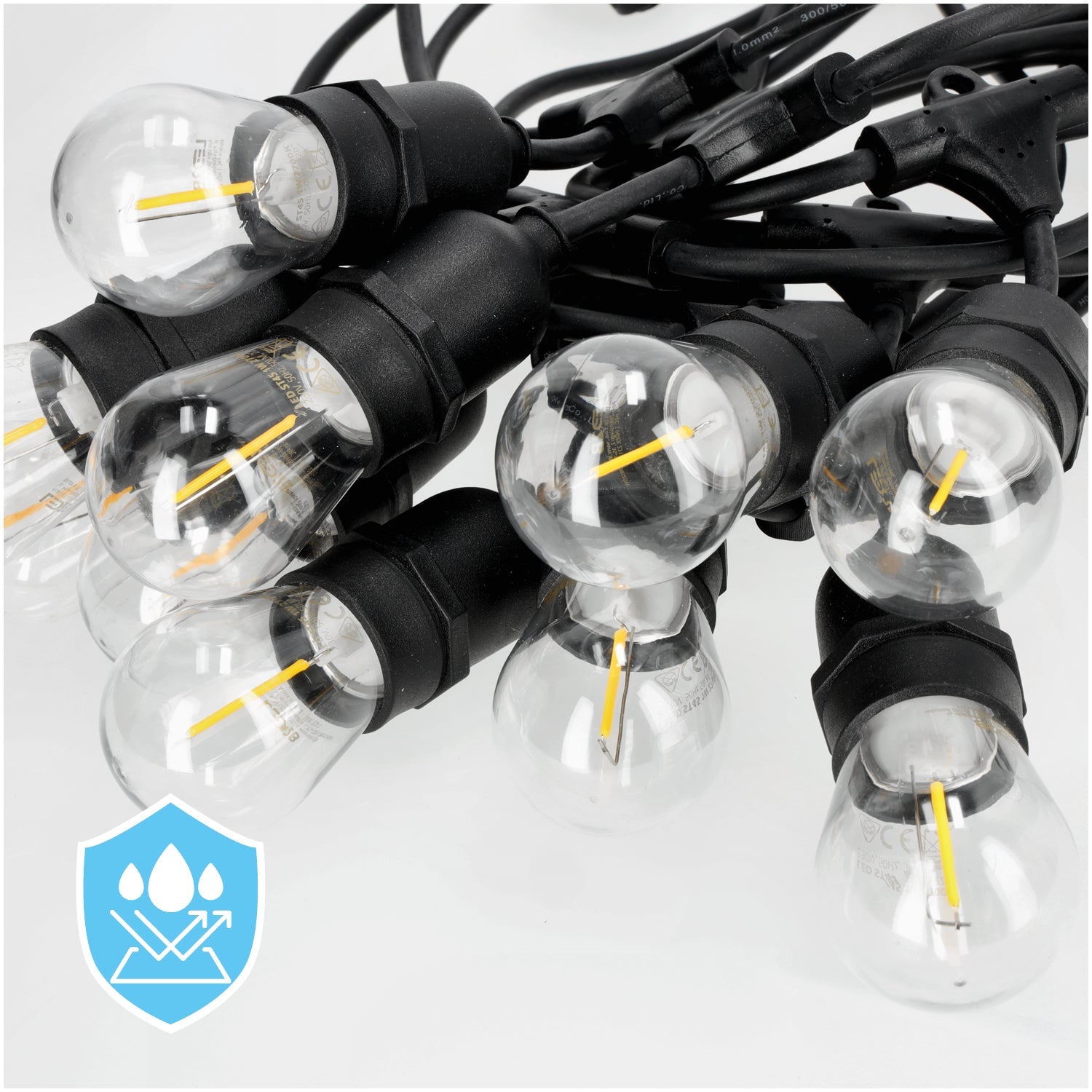 Girlanda ogrodowa LED KOBI BAJA ozdobna 15m + 15 żarówek barwa ciepła na taras - LAITICA