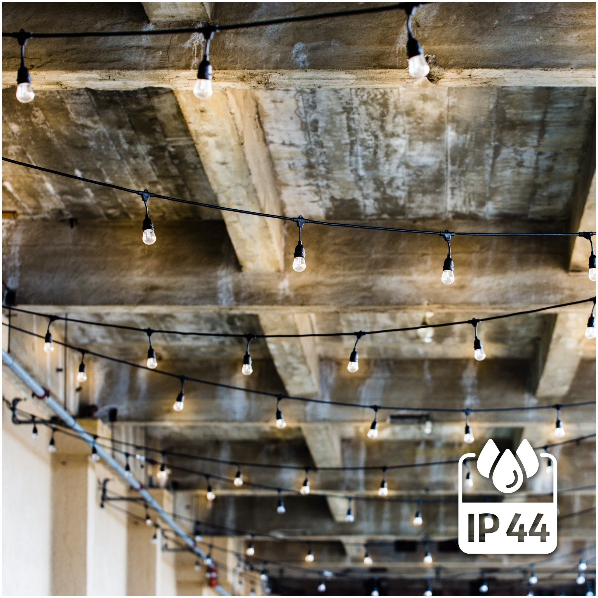 Girlanda Ogrodowa LED Zewnętrzna 15m + 15 Żarówek 1W 3000K Ciepła Biel Łańcuch Świetlny - LAITICA