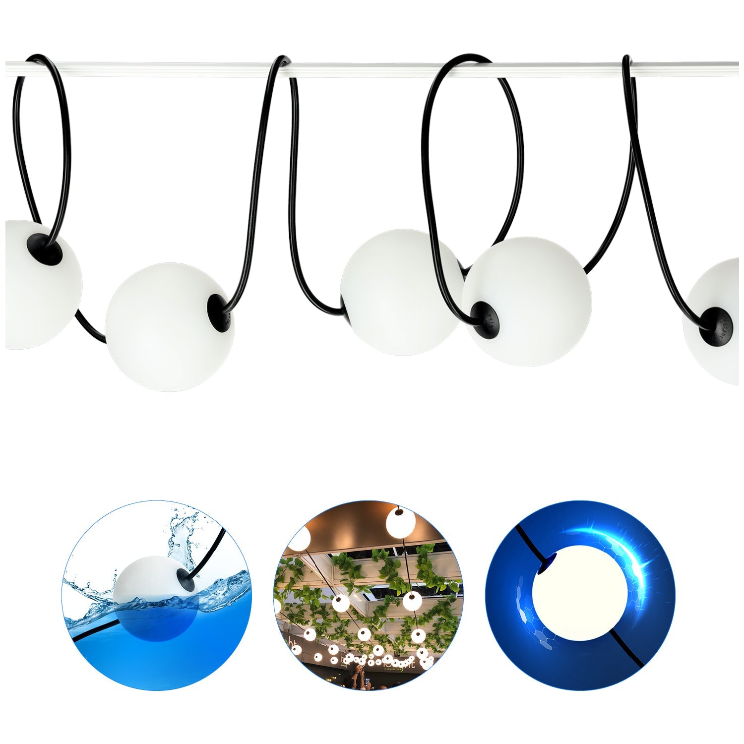 Girlanda ogrodowa VENEZIA 10 kul wodoodporna BARWA CIEPŁA do ogrodu - LAITICA