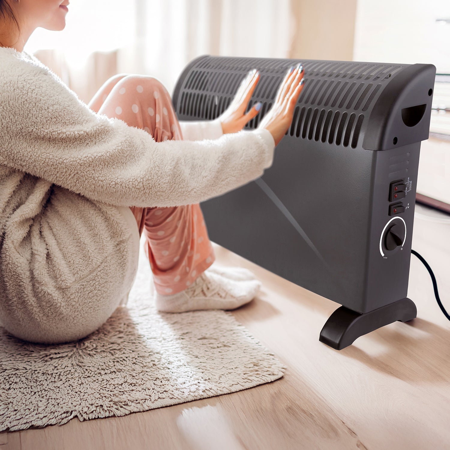 Grzejnik elektryczny ceramiczny 2000W z termostatem i oscylacją | Energooszczędny termowentylator - LAITICA