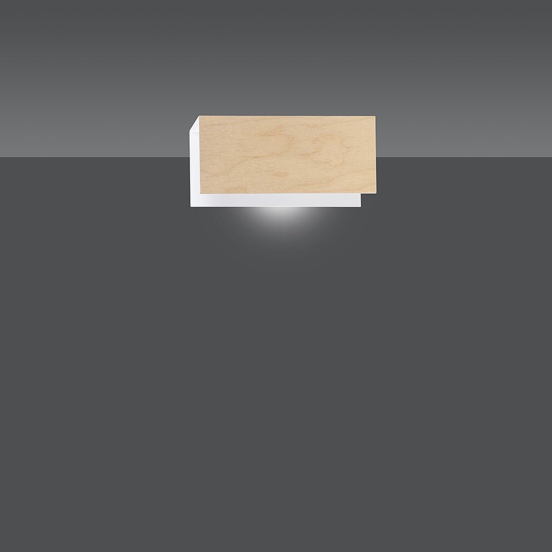 Kinkiet CARLO K1 WHITE skandynawski, drewno, biały - LAITICA