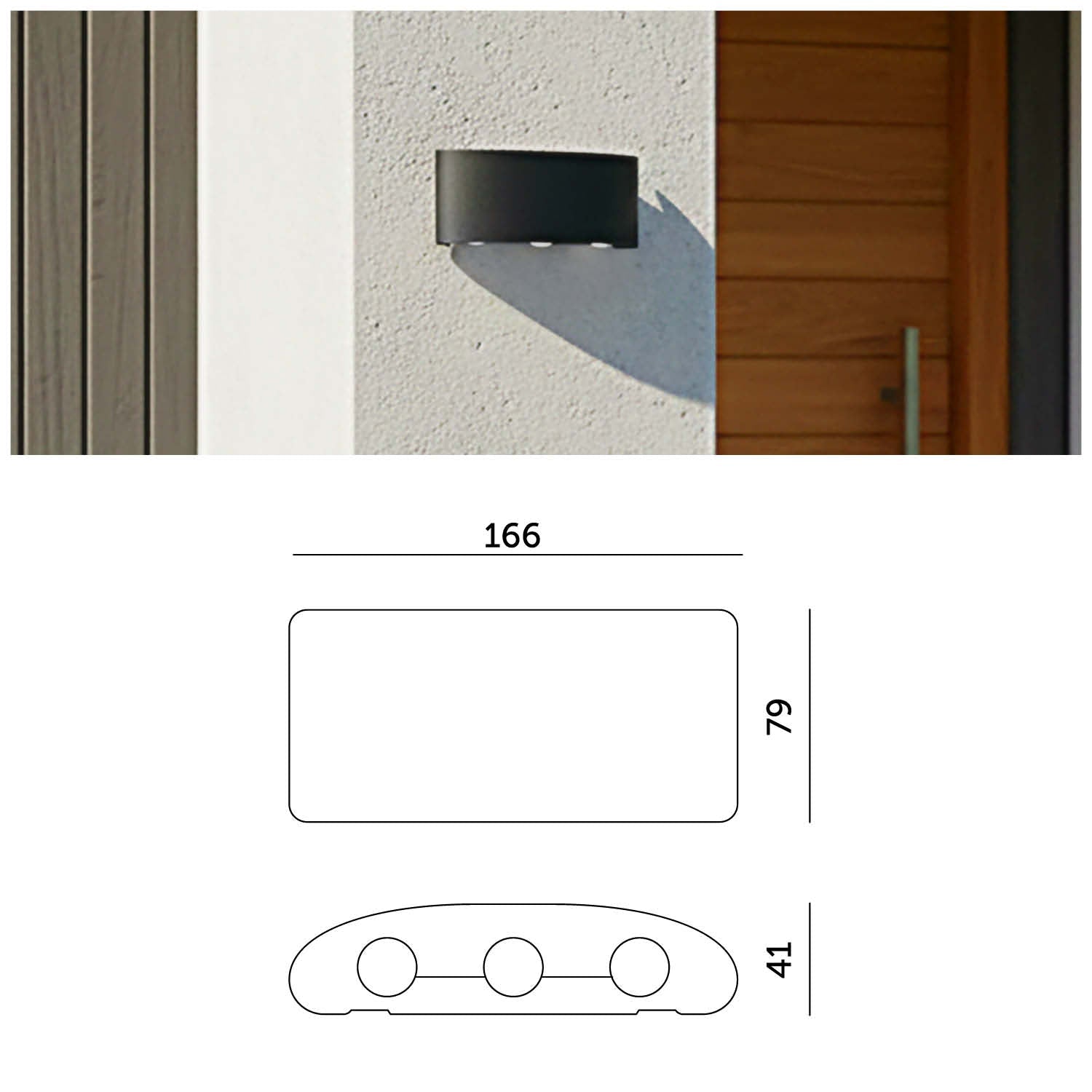 Kinkiet Elewacyjny LED Góra Dół 6W 3000K Lampa Ścienna Zewnętrzna - 6szt - LAITICA