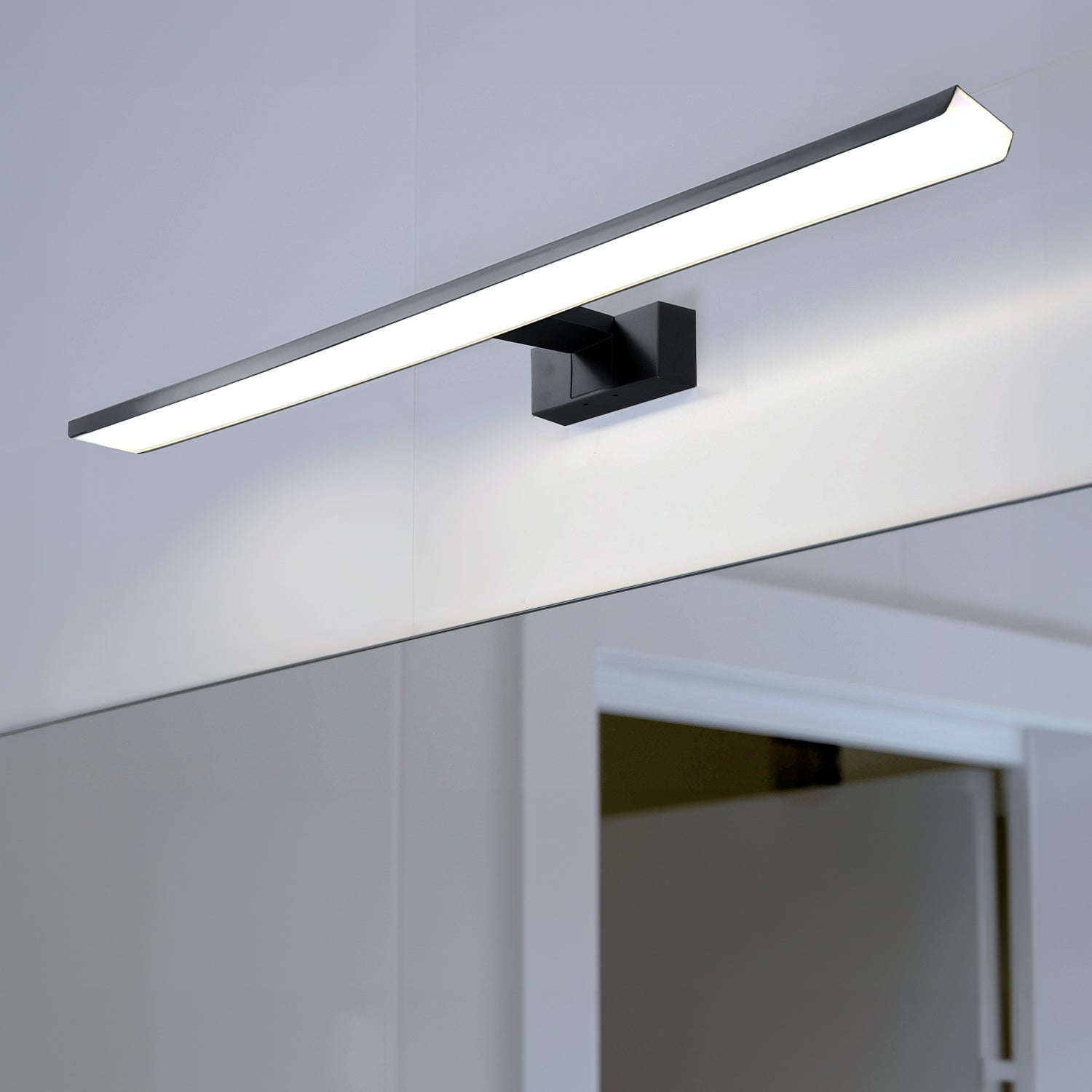 Kinkiet łazienkowy LED 12W lampa ścienna nad lustro CZARNY wodoodporny IP44 - LAITICA