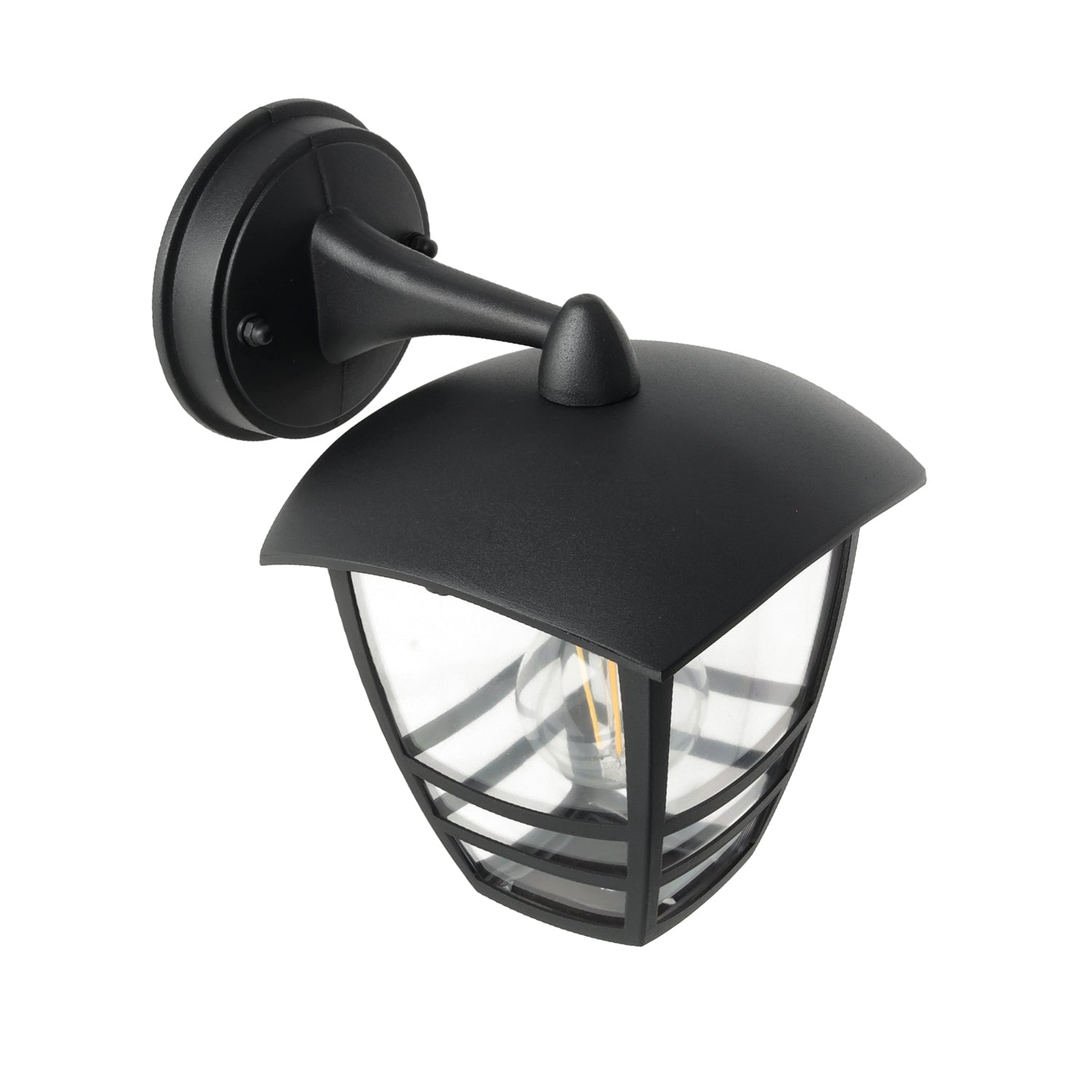 Kinkiet ogrodowy 1xE27 IP54 Lampa elewacyjna czarna DÓŁ - LAITICA