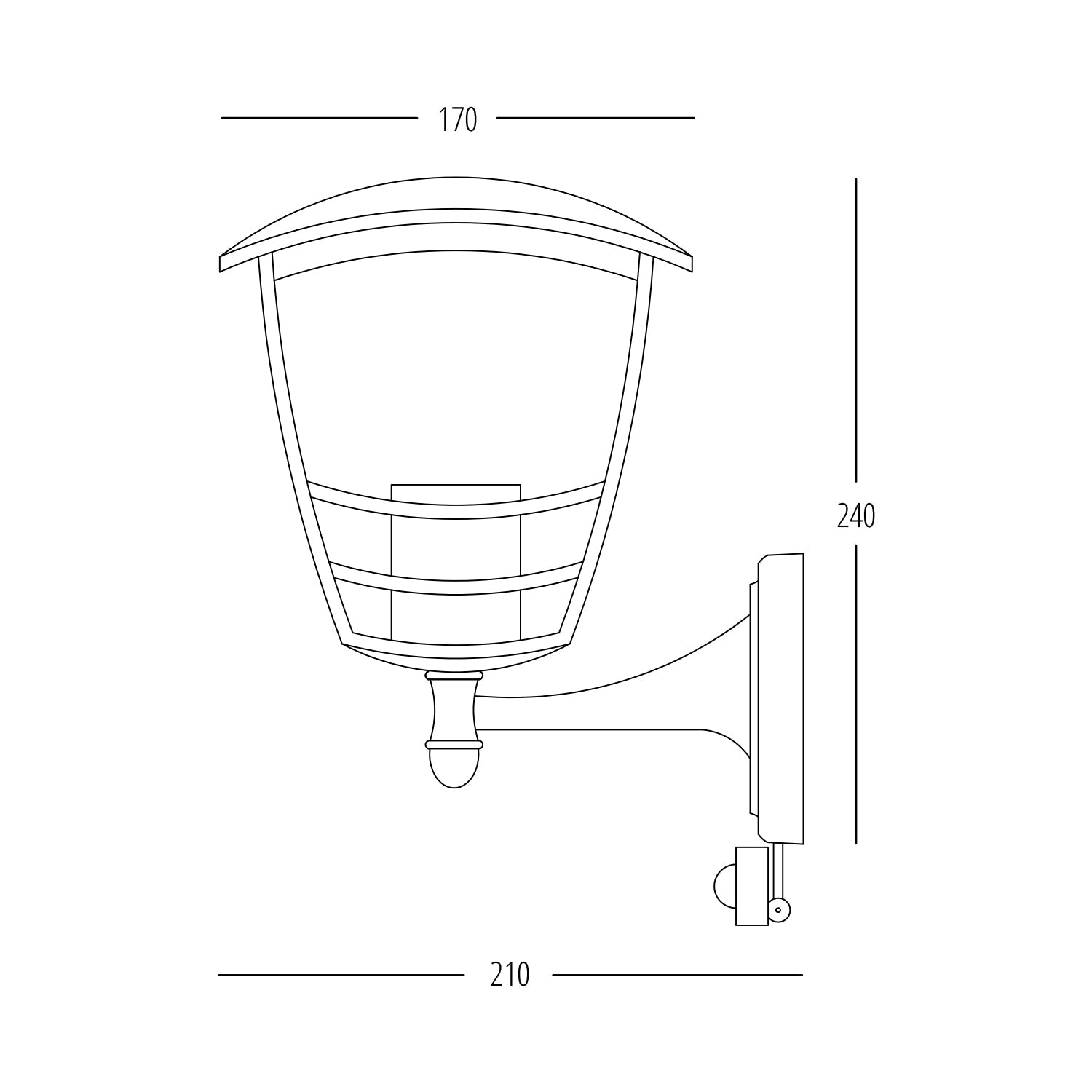 Kinkiet ogrodowy 1xE27 LX Lampa elewacyjna z czujnikiem IP54 - LAITICA