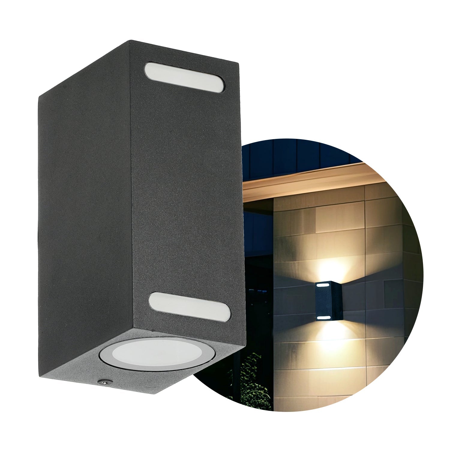 Kinkiet ogrodowy QUERK 7 2xGU10 IP54 czarny LED2B - LAITICA