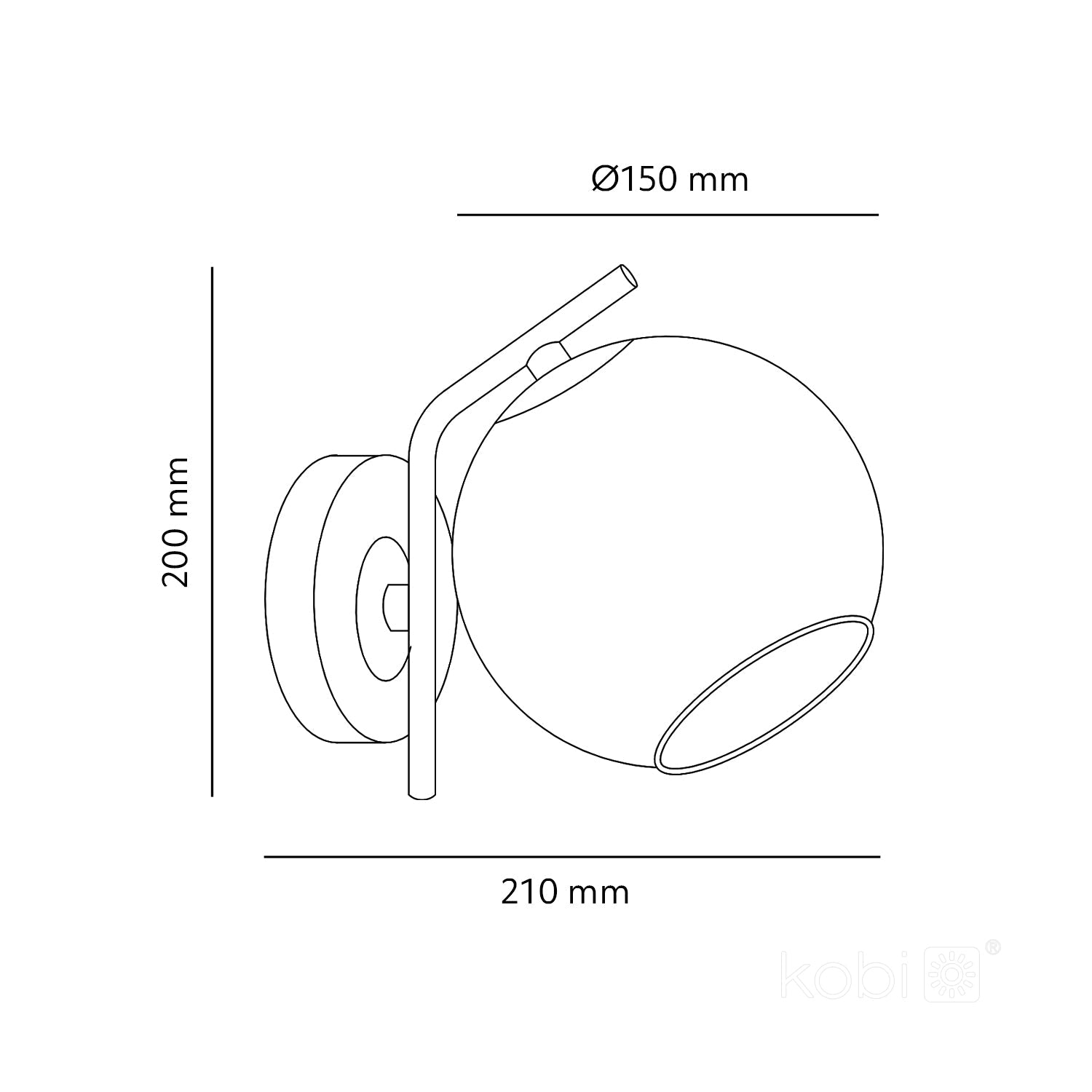 Kinkiet Ścienny 1xE14 Szklany Bursztynowy Klosz Elegancka Lampa - LAITICA