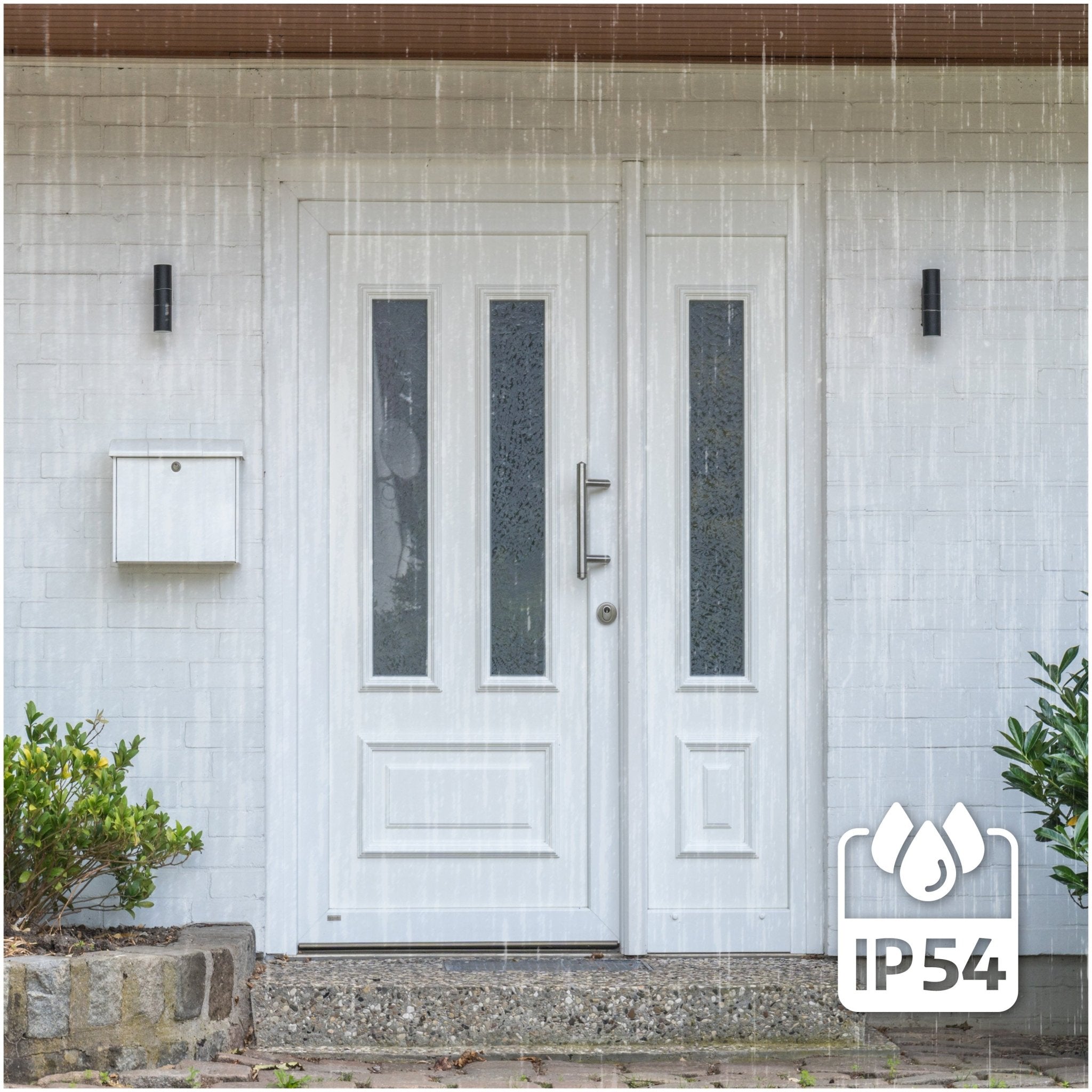 Kinkiet ścienny AVA 3 dwustronny OKRĄGŁY CZARNY IP54 GU10 lampa zewnętrzna - LAITICA