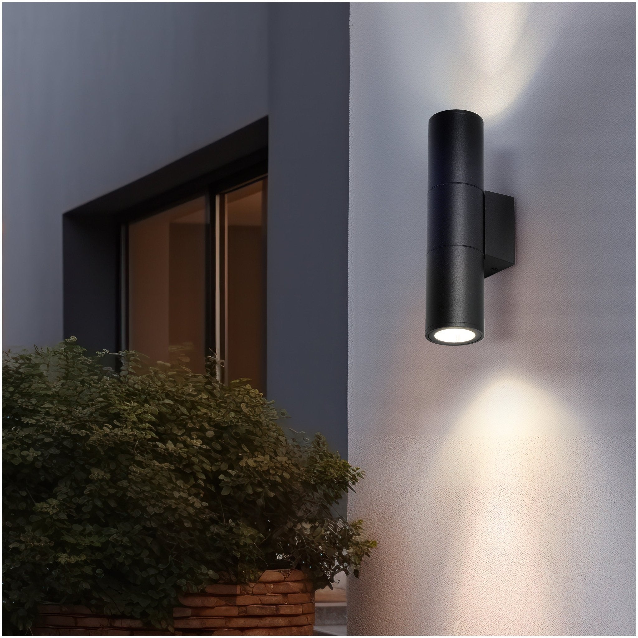 Kinkiet ścienny AVA 3 dwustronny OKRĄGŁY CZARNY IP54 GU10 lampa zewnętrzna - LAITICA