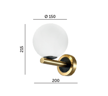 Kinkiet Ścienny Elegancka Lampa ze szklanym kloszem 1xG9 Złoto - Czarny - LAITICA