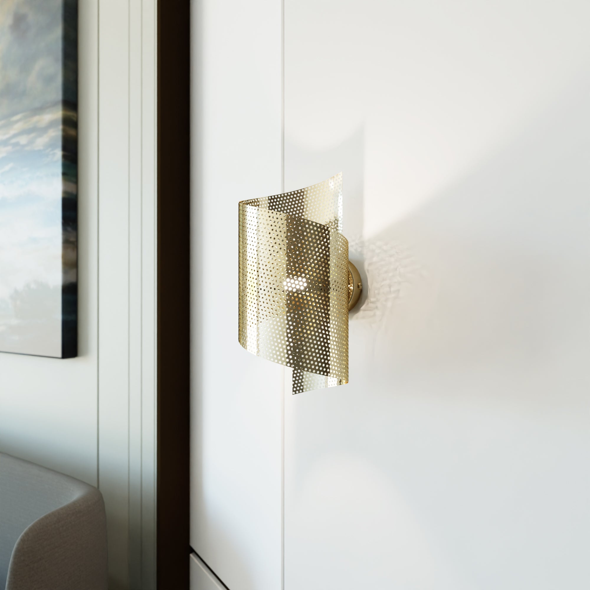Kinkiet ścienny INEZ Ażurowy ZŁOTY Metalowy 1xG9 lampa Oryginalny Design - LAITICA