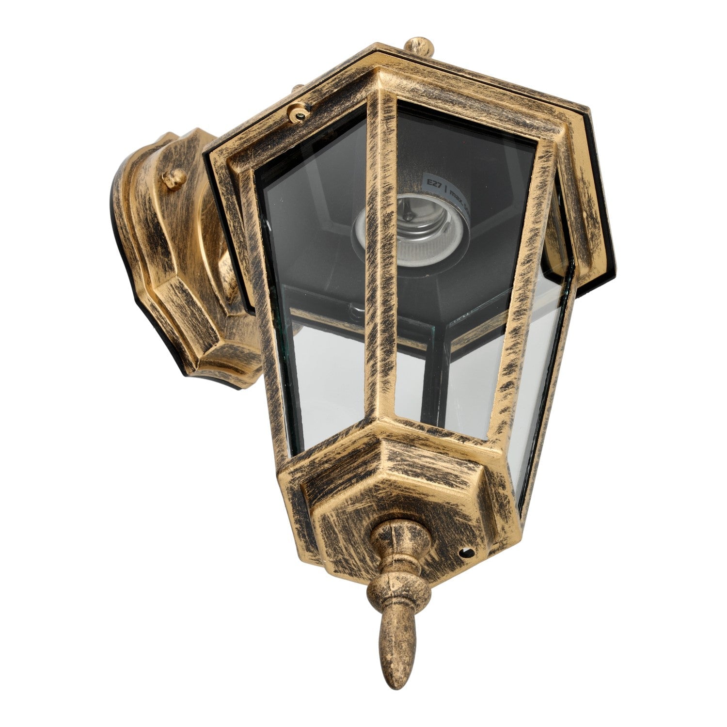 Kinkiet ścienny LATARNIA ZŁOTA ogrodowa E27 lampa elewacyjna IP54 - LAITICA