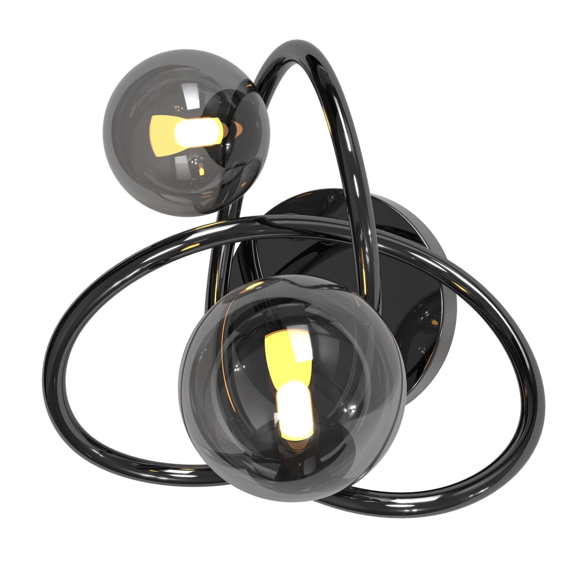 Kinkiet ścienny MALTA 2 dymione klosze BARWA CIEPŁA dekoracyjny czarny - LAITICA