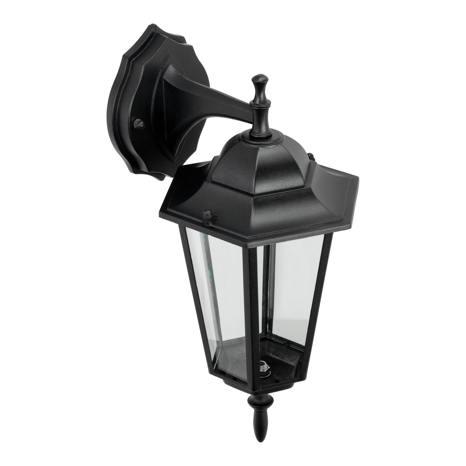 Kinkiet zewnętrzny CZARNY LATARNIA ogrodowa E27 lampa elewacyjna IP54 - LAITICA