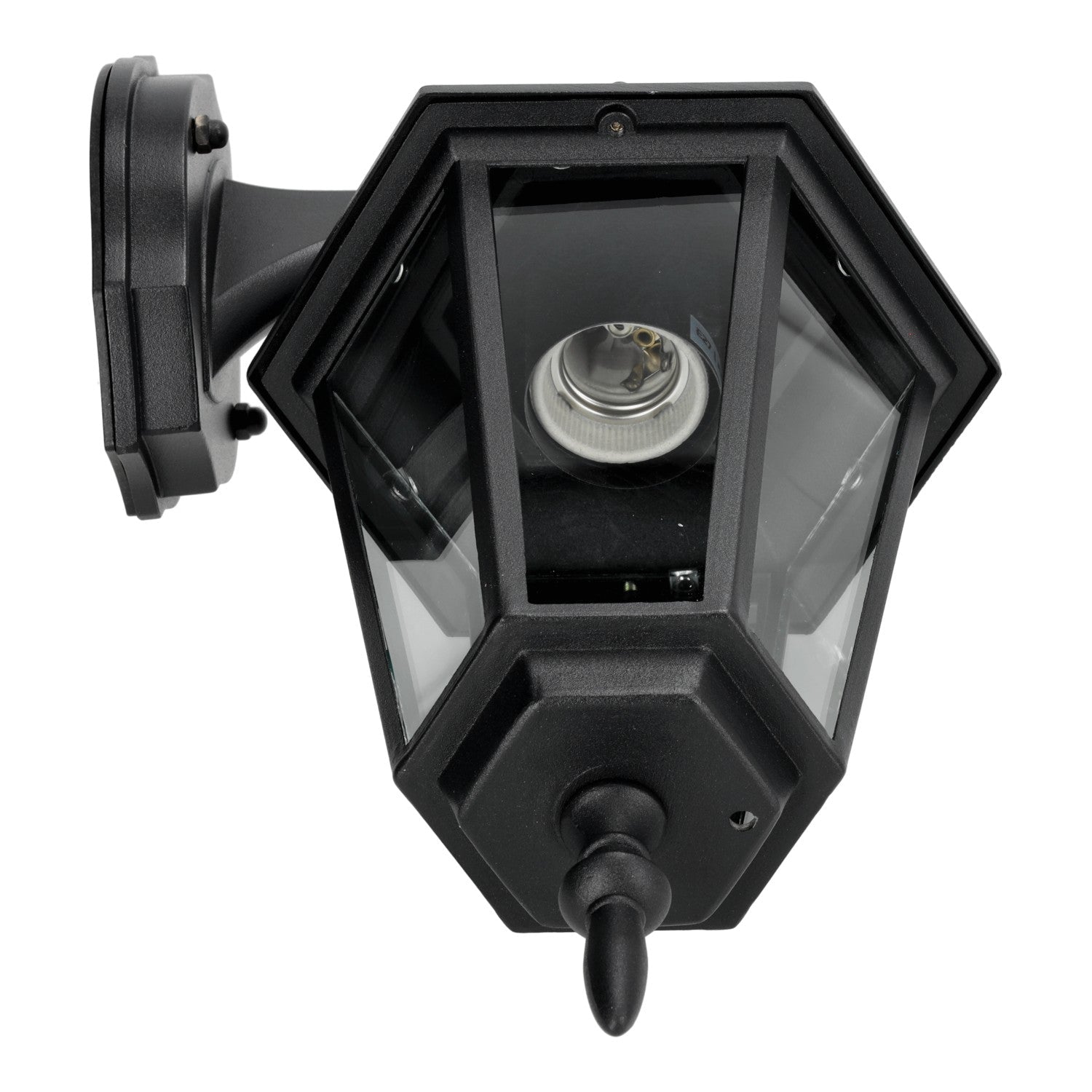 Kinkiet zewnętrzny CZARNY LATARNIA ogrodowa E27 lampa elewacyjna IP54 - LAITICA