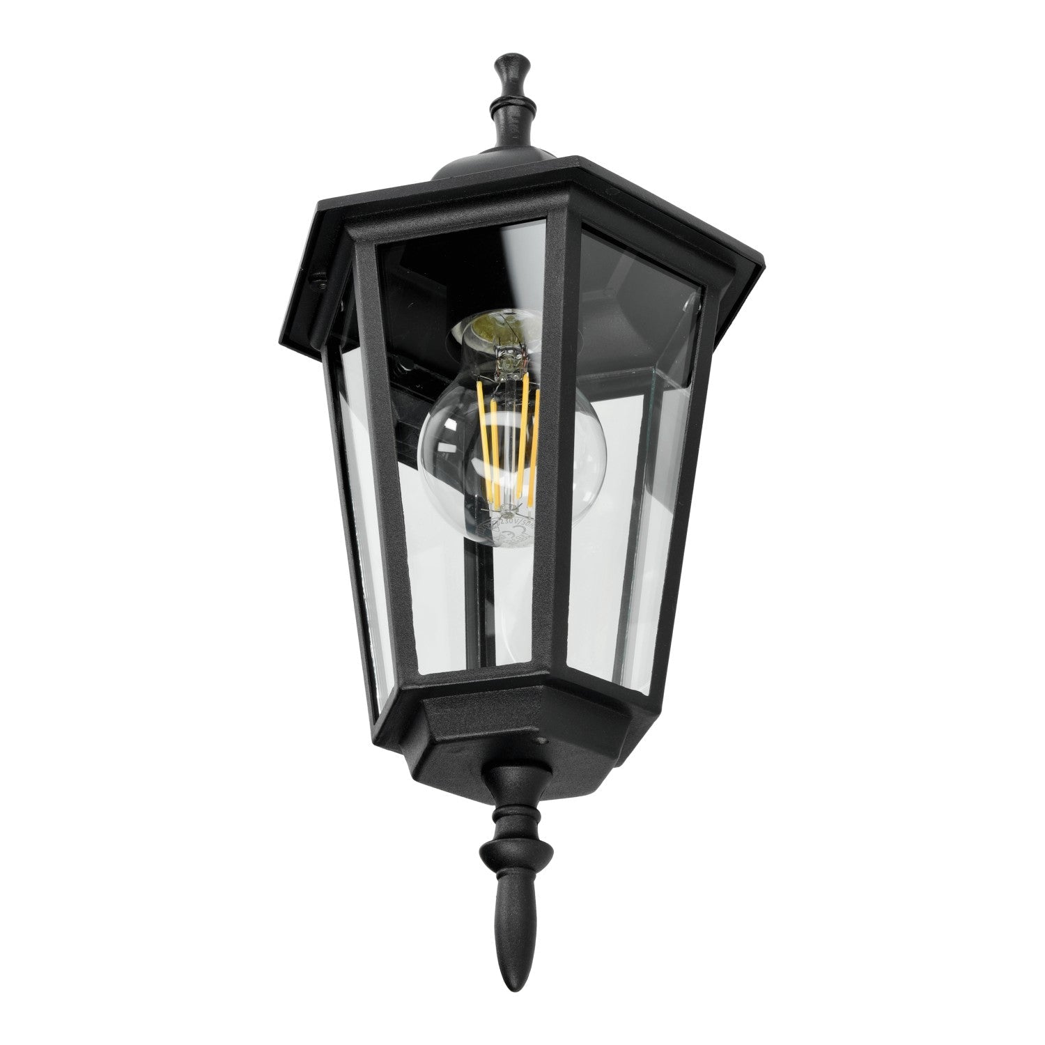 Kinkiet zewnętrzny CZARNY LATARNIA ogrodowa E27 lampa elewacyjna IP54 - LAITICA