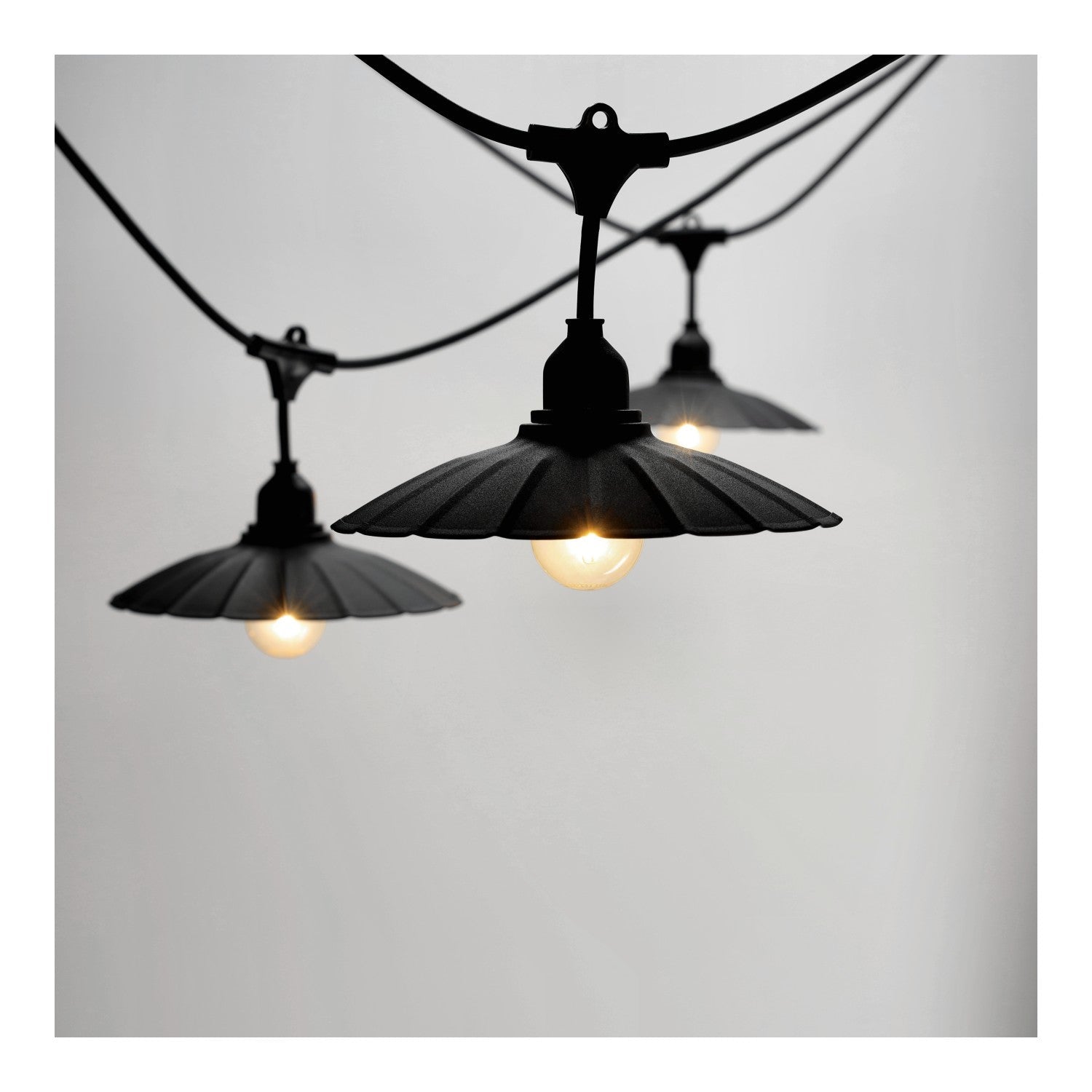 Klosz do girlandy CRETE M1 czarny 5 sztuk do zestawu metalowy 20cm - LAITICA