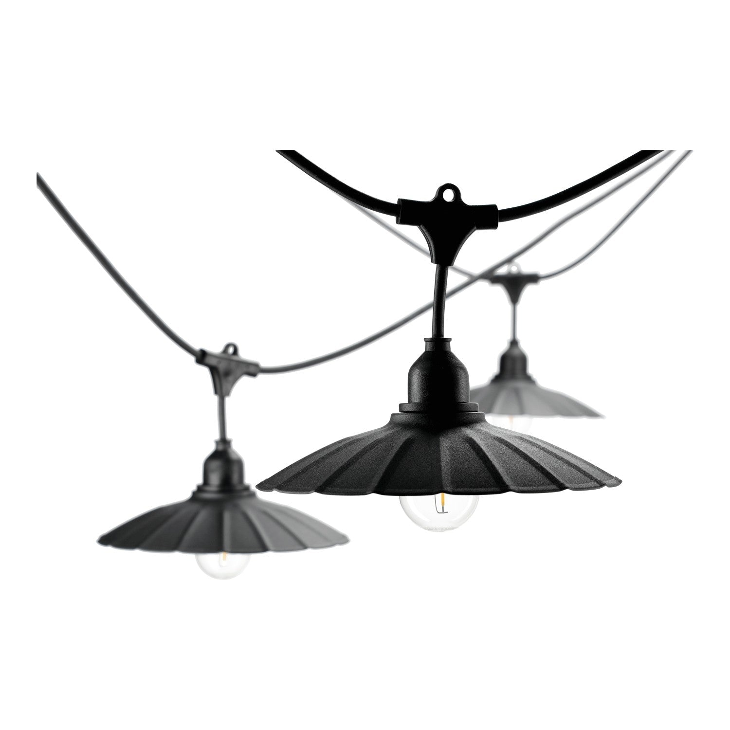 Klosz do girlandy CRETE M1 czarny 5 sztuk do zestawu metalowy 20cm - LAITICA
