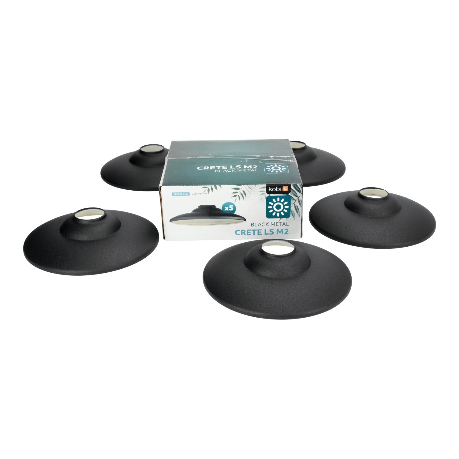 Klosz do girlandy CRETE M2 czarny 5 sztuk do zestawu metalowy 19cm - LAITICA