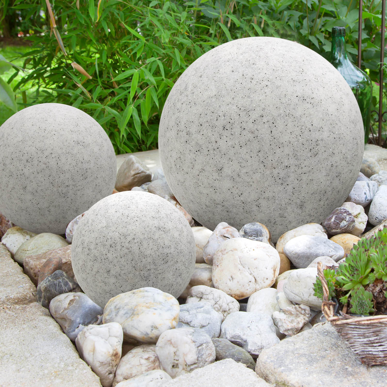 Kula świecąca OGRODOWA FLORA M wodoodporna imitacja marmuru - LAITICA