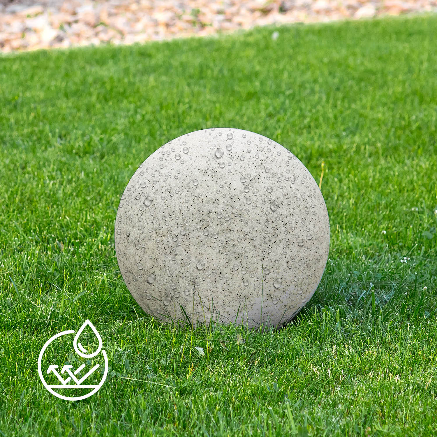 Kula świecąca OGRODOWA FLORA M wodoodporna imitacja marmuru - LAITICA