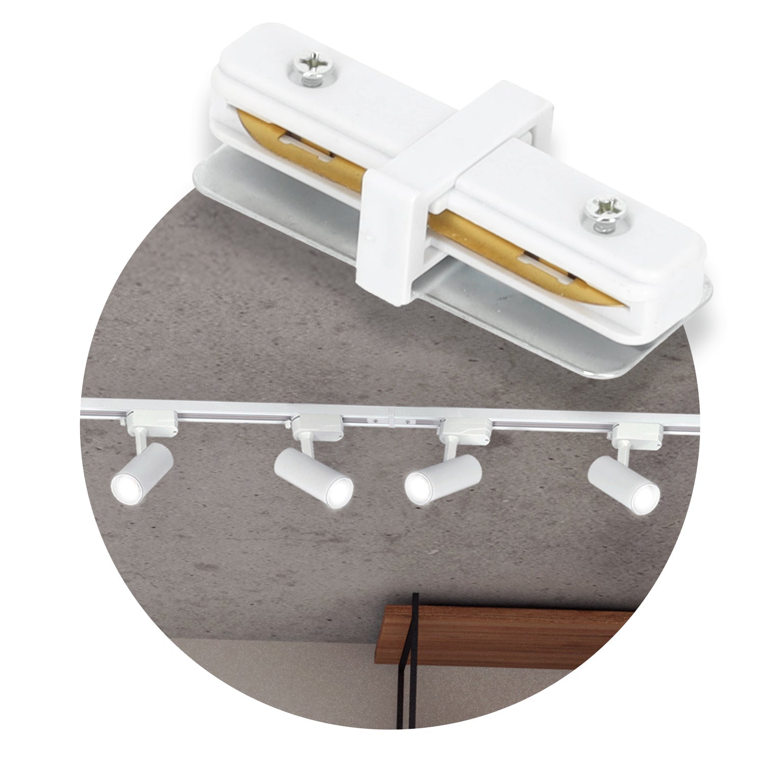 Łącznik do szynoprzewodu 1 - obwodowy I wewnętrzny biały - LAITICA