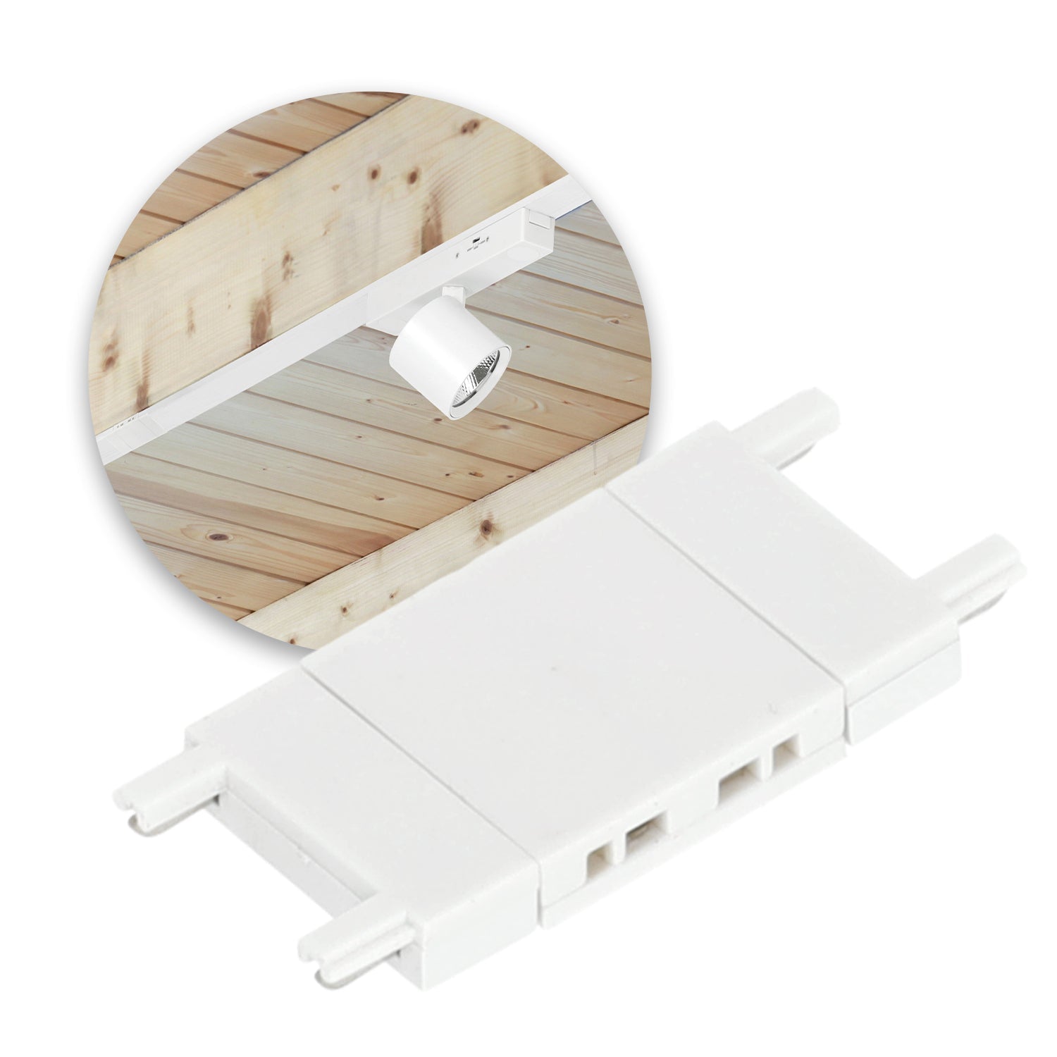 Łącznik I zewnętrzny do szyn magnetycznych – biały, natynkowy - LAITICA