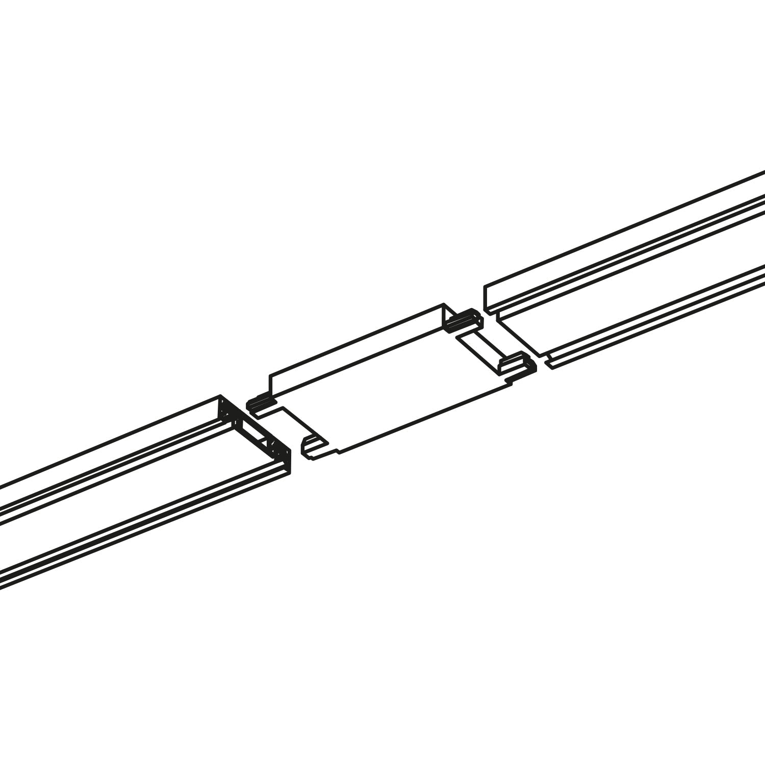Łącznik I zewnętrzny do szyn magnetycznych – biały, natynkowy - LAITICA