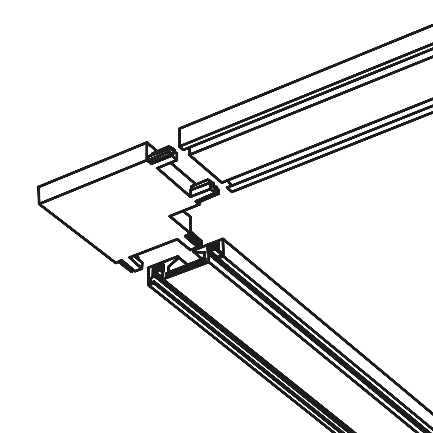 Łącznik L poziomy 90° do jednofazowych szyn magnetycznych - biały - LAITICA