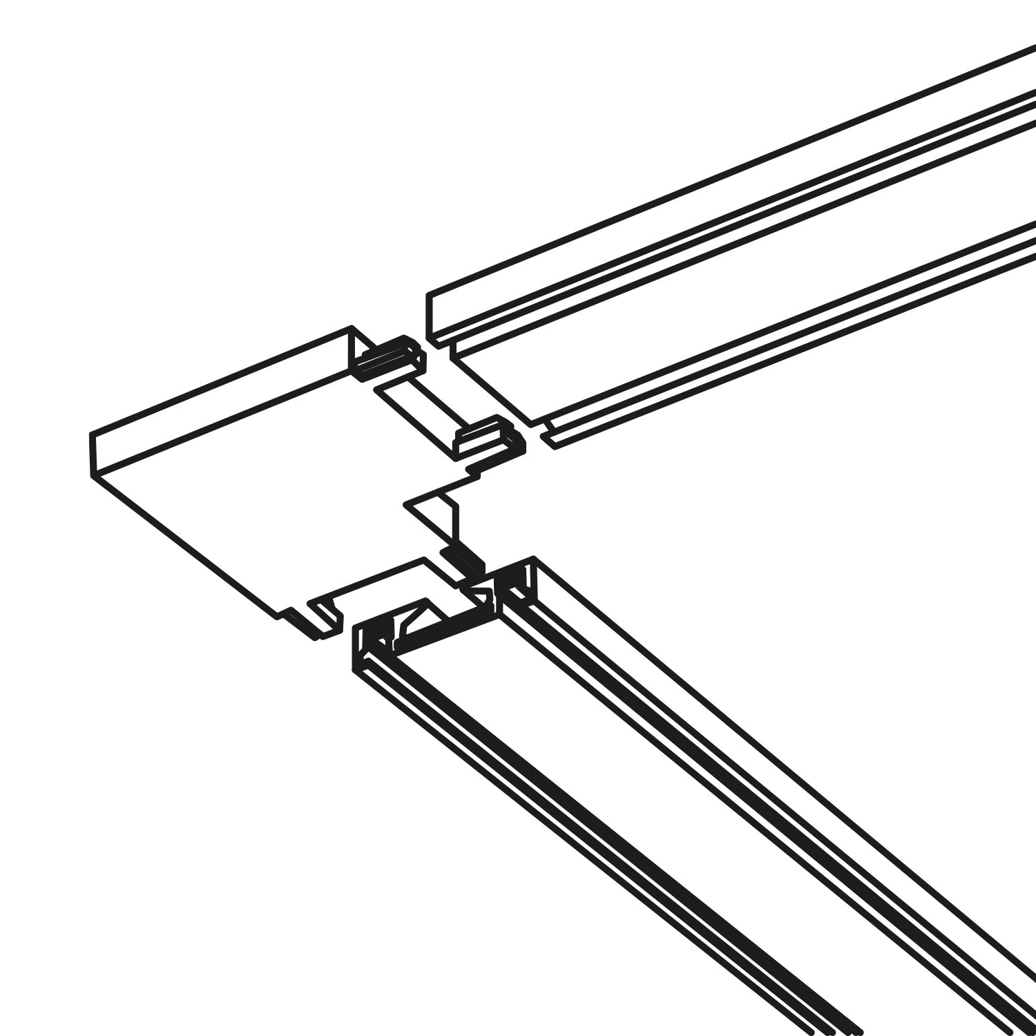 Łącznik L poziomy 90° do jednofazowych szyn magnetycznych - czarny - LAITICA