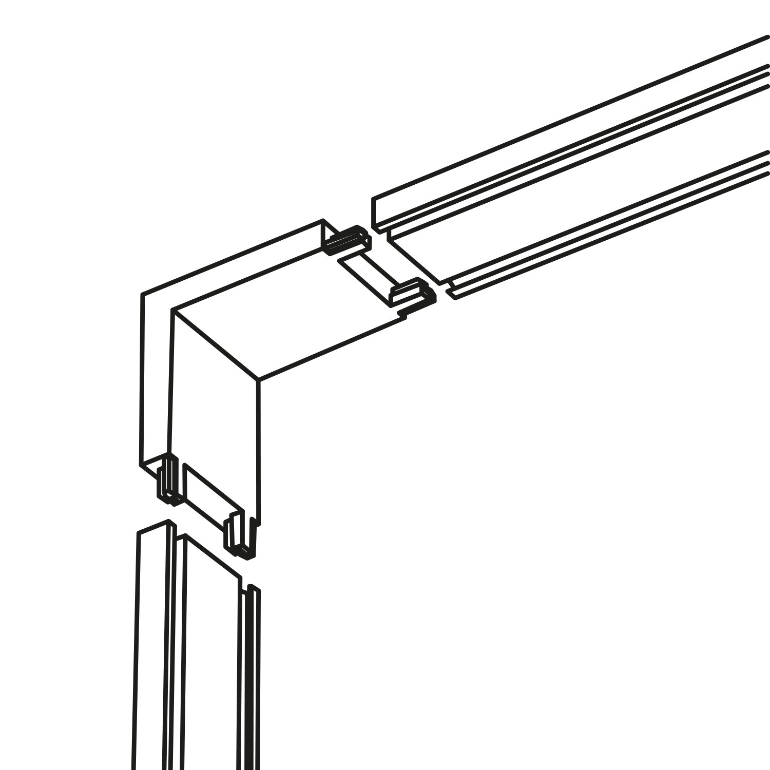 Łącznik pionowy 90° do systemu szynowego magnetycznego LED MAGNE biały - LAITICA
