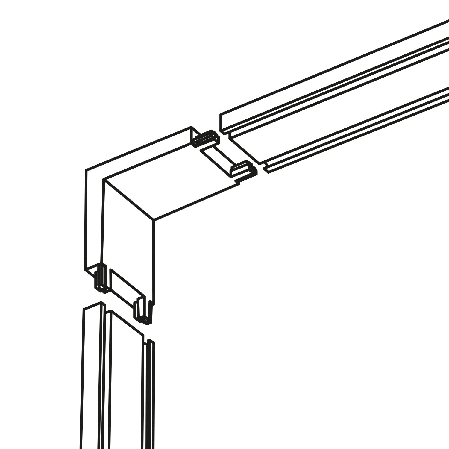 Łącznik pionowy 90° do systemu szynowego magnetycznego LED MAGNE czarny - LAITICA
