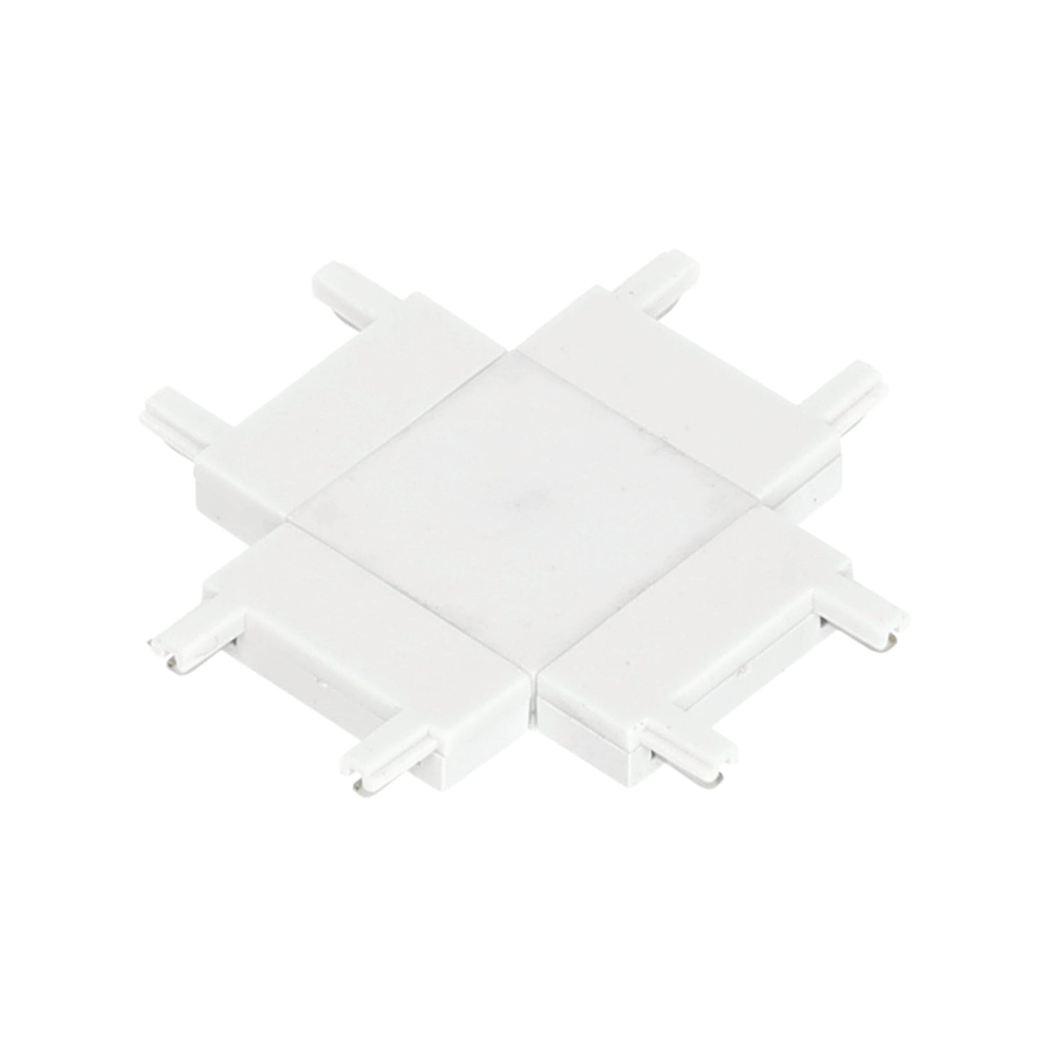 Łącznik X krzyżowy do systemów szynowych magnetycznych – połączenie 4 szyn - biały - LAITICA