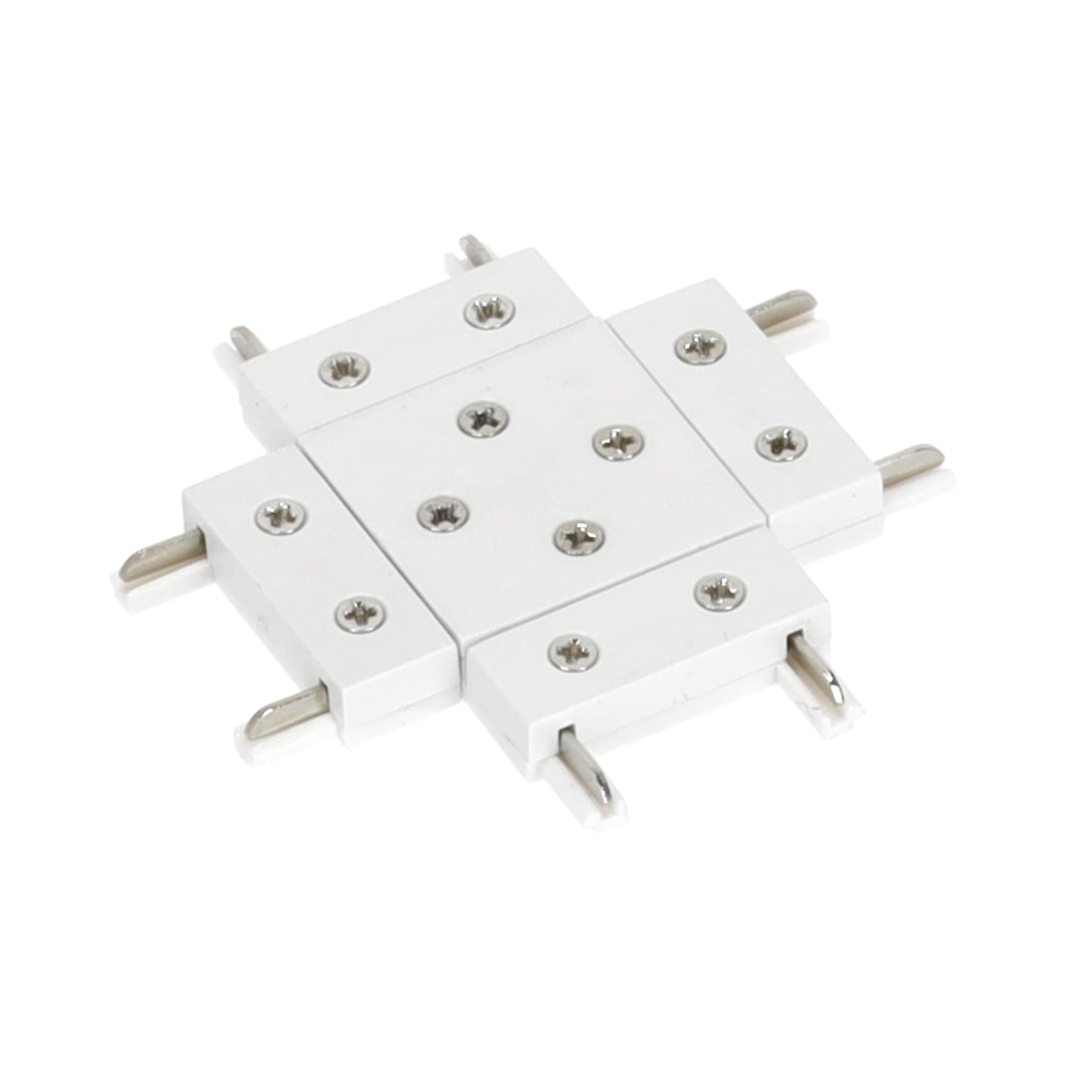 Łącznik X krzyżowy do systemów szynowych magnetycznych – połączenie 4 szyn - biały - LAITICA