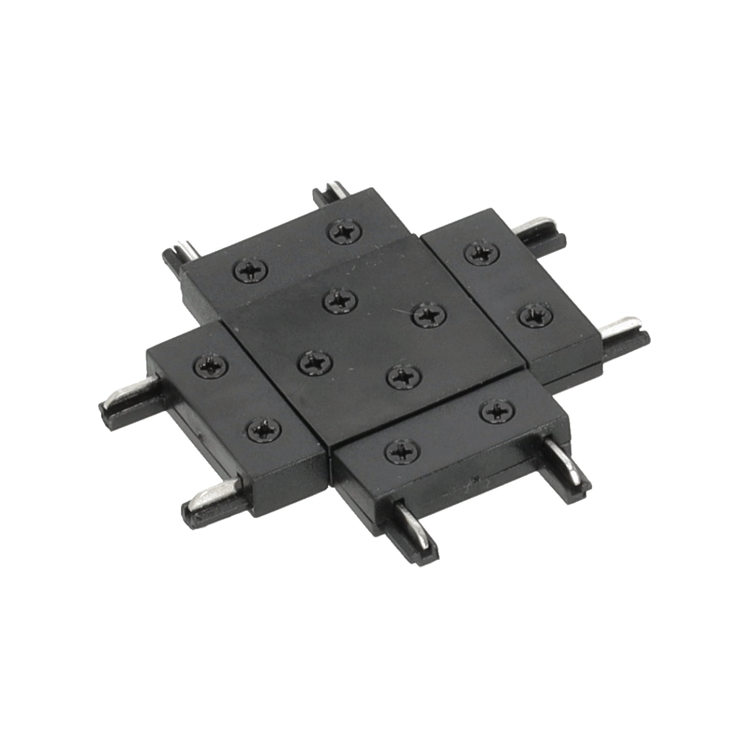 Łącznik X krzyżowy do systemów szynowych magnetycznych – połączenie 4 szyn czarny - LAITICA