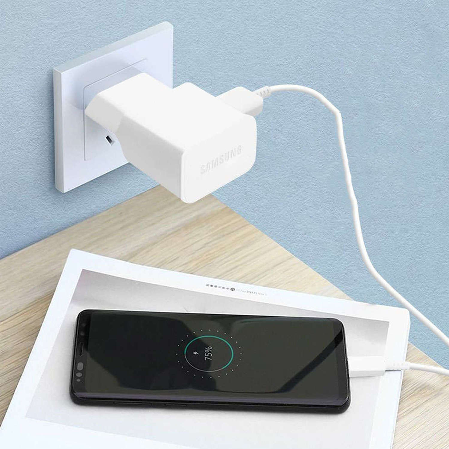 Ładowarka sieciowa SAMSUNG Oryginalna EP - TA50EWE 7.75W + Kabel USB - C 1,5m - LAITICA