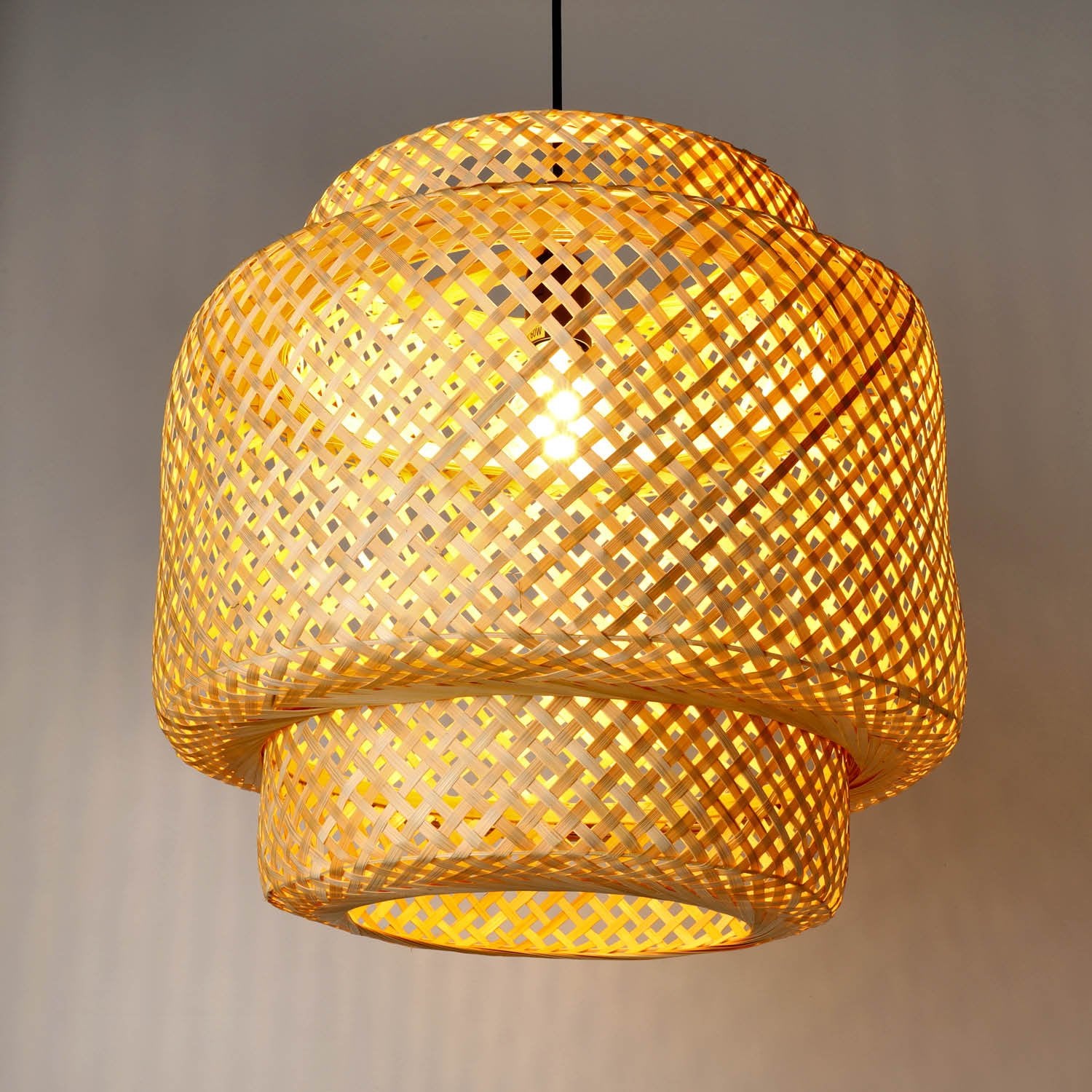 Lampa bambusowa BONN boho wisząca - LAITICA