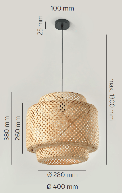 Lampa bambusowa BONN boho wisząca - LAITICA