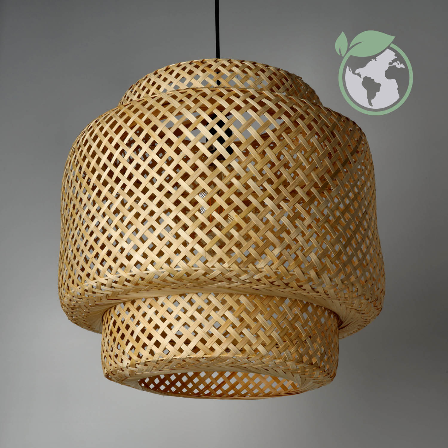 Lampa bambusowa BONN boho wisząca - LAITICA
