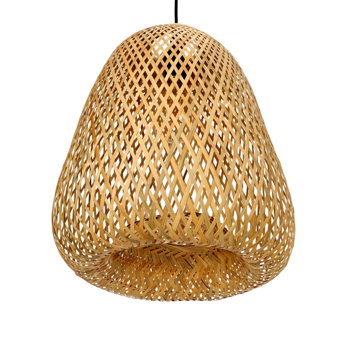 Lampa boho BEIRUT wisząca E27 lampa sufitowa BAMBUS pleciona na E27 - LAITICA