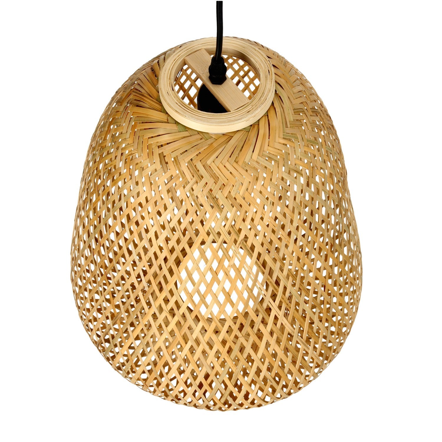 Lampa boho BEIRUT wisząca E27 lampa sufitowa BAMBUS pleciona na E27 - LAITICA