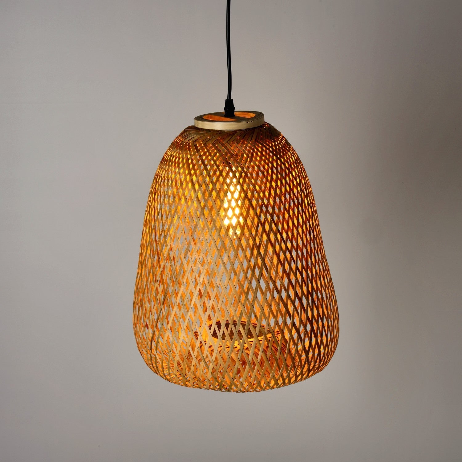 Lampa boho BEIRUT wisząca E27 lampa sufitowa BAMBUS pleciona na E27 - LAITICA