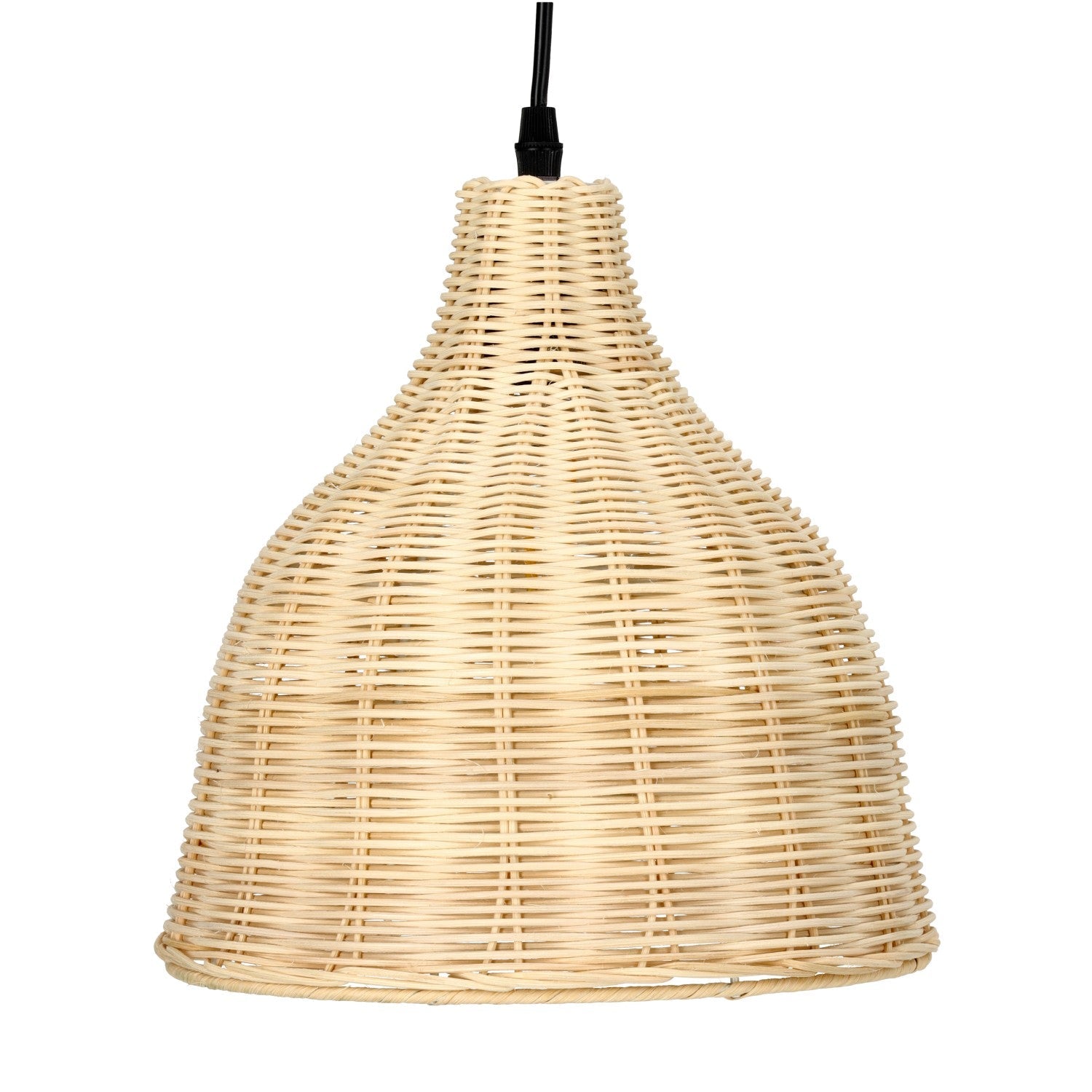 Lampa BOHO wisząca RENNES rattanowa na E27 Naturalna sufitowa klosz 26cm - LAITICA