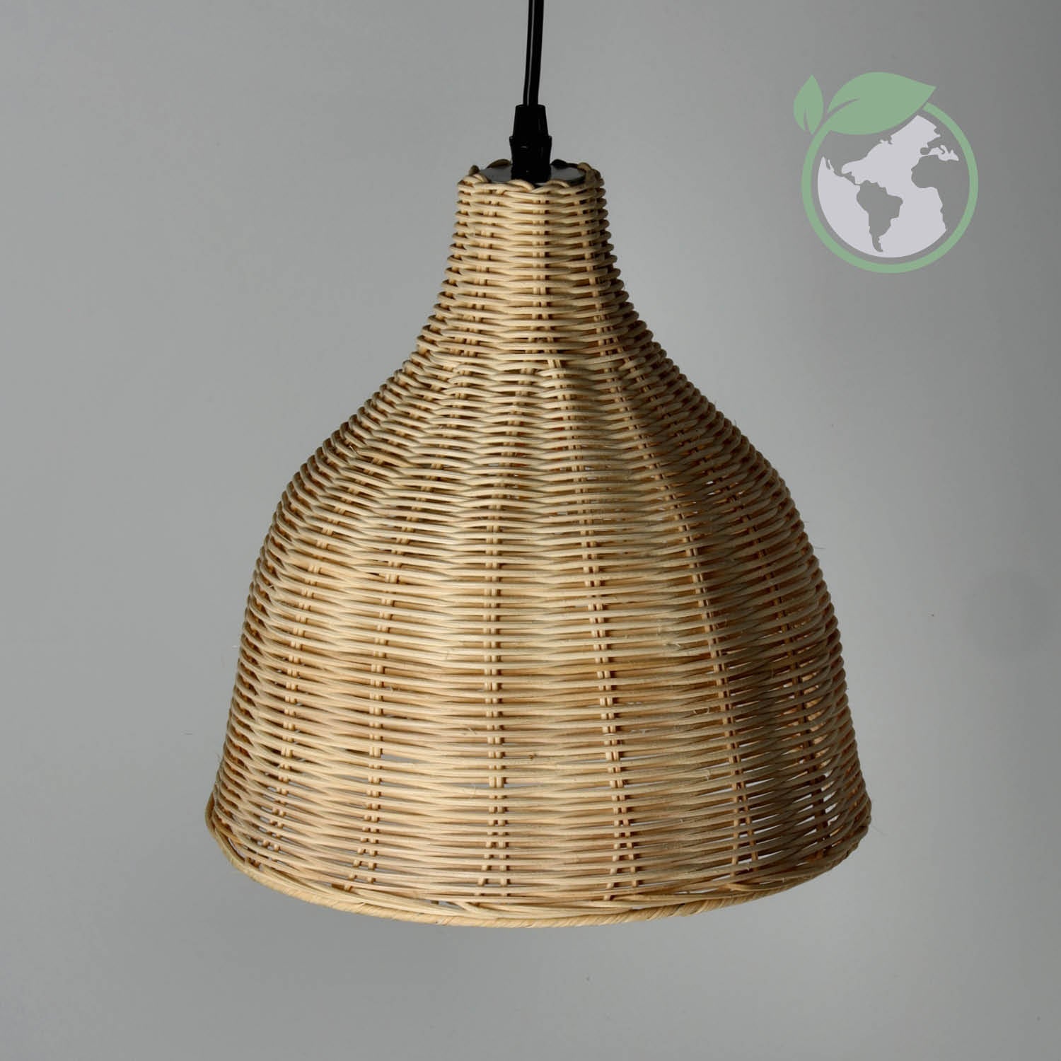 Lampa BOHO wisząca RENNES rattanowa na E27 Naturalna sufitowa klosz 26cm - LAITICA